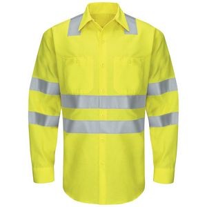 Red Kap™ Hi-Visibility Ripstop Long Sleeve Work Shirt - Class 3 Level 2