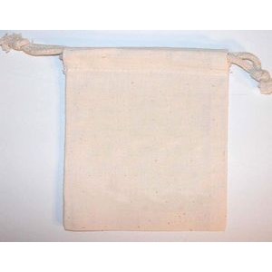 4"x4" Weedy 100% Natural Cotton Drawstring Bag