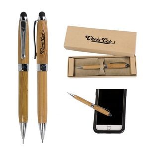 Bamboo Stylus Pencil W/ Deluxe Recyclable Paper Box