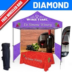 Diamond Event Package - 10' Tent, Table Throw, 9' Flag Banner, Sidewalls, and Backwall
