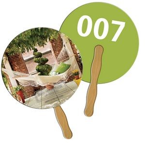 Round/Ball Auction Fast Hand Fan (2 Sides) 1 Day