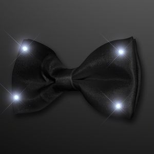 Black Bow Tie with White LED Lights - BLANK