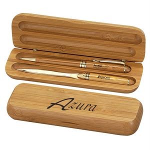 Bamboo Double Well Gift Box with Letter Opener