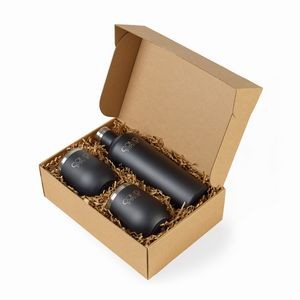 CORKCICLE® Canteen & Stemless Wine Cup Gift Set - Matte Black