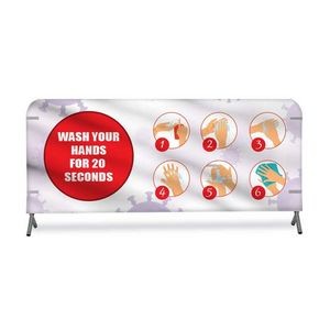 Barricade Skinz™ - COVID-19 - Wash hands for 20 Seconds - 3 x 8 ft Canvas KSTR Cover