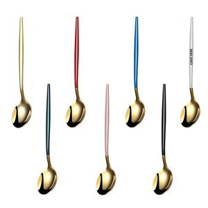 5.23 Inch Dual Color Golden Spoon With Round Head