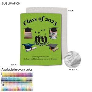Graduation Blanket in Plush and cozy Mink Flannel Fleece, 60x80, Queen Bed size, Sublimated