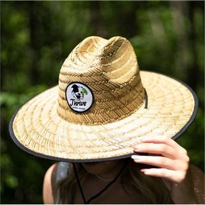 Domestic Straw Hat With Custom Patch MOQ 10pcs