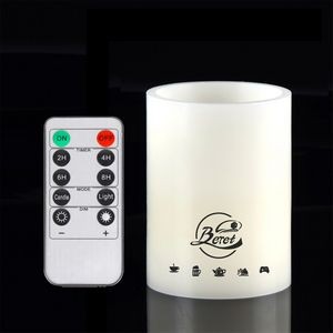 4" x 3" Flameless Pillar Faux Candle With Remote