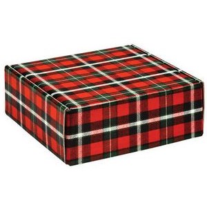 Christmas Plaid Corrugated Mailer Box (9"x9"x4")