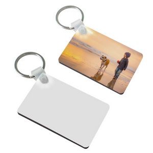 Full Color Rectangle Wood Keychain