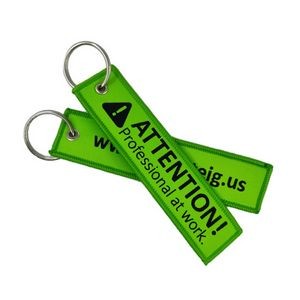 Custom Embroidery Woven Label Fabric Key Chain Tag
