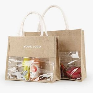 Recycled Ecofriendly Shopping Tote Bag with Clear Window