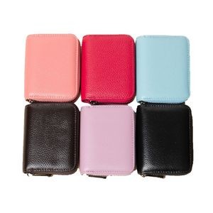 Leather Zipper Card Cases Holder