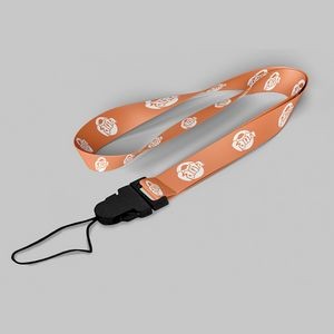 5/8" Light Orange custom lanyard printed with company logo with Cellphone Hook attachment 0.625"