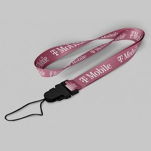 5/8" Fuchsia custom lanyard printed with company logo with Cellphone Hook attachment 0.625"