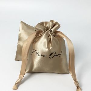 Satin Gift Bags Jewelry Pouches with Drawstring Mini Candy Bags Wedding Party Favor Bag for Bridal