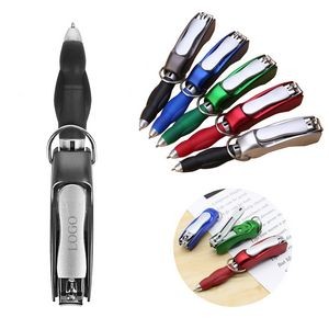 Folded Nail Clippers Ballpoint Pen