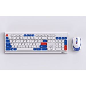 2.4GHz Colorful Wireless Keyboard and Mouse Combo (2 AA Batteries)