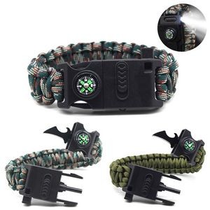 "Survival Snap Bracelet: Camouflage Military-Grade Polyester"