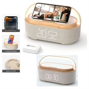 Wireless Bluetooth Speaker with Phone Charging and Alarm Clock