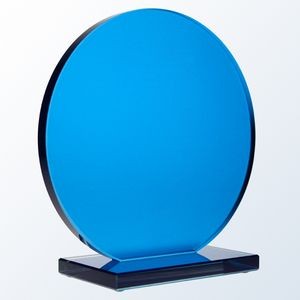 Honorary Circle Glass Award, Blue, 6"H