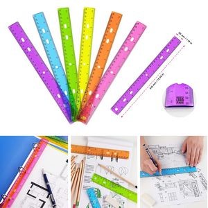 12 Inch Kids School Home Office Transparent Ruler Plastic Metric Bulk Ruler With Inches Centimeters