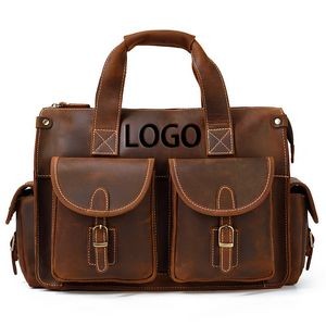 Crazy Horse Leather Business Bag Vintage Laptop Bag Briefcase