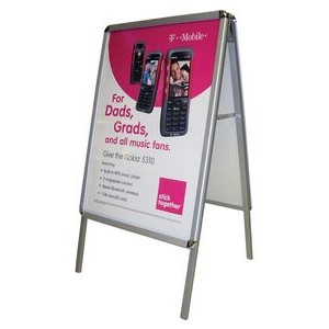 Double Sided A-Frame Poster Stand w/ 2 Inserts