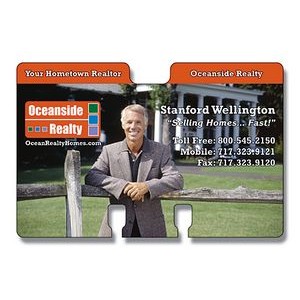 Laminated Plastic Rotary Card - Double Tab (4x2.625) – 14 pt.