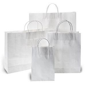 White Kraft Paper Bag w/Twisted Paper Handles (5 1/4"x3 1/2"x8 3/8")