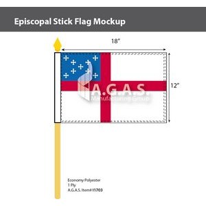 Episcopal Stick Flags 12x18 inch