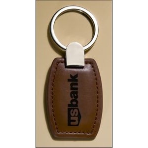 Leather keyring with silver hardware