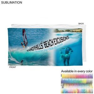Plush and Soft Velour Terry Cotton Blend Branding Towel, 30x60, Sublimated Graphics Edge to Edge