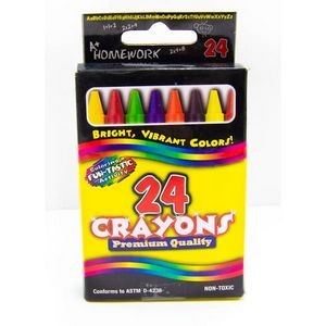 Crayons - 24 Pack, Non-Toxic (Case of 48)