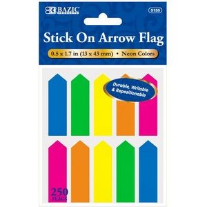 Stick-On Arrow Flags - 250 Count, Neon Colors (Case of 288)