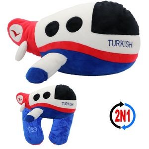 Turkish Airplane 2N1 Convertible Plush Cushion & Neck Pillow