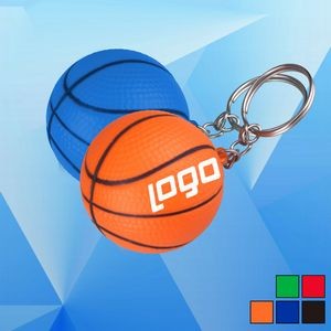 Basketball Shaped Decompression Toy with Keychain