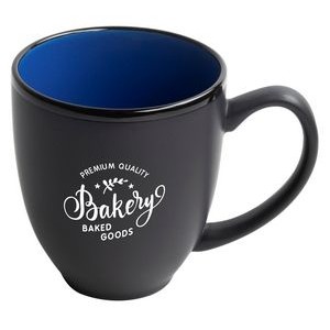 Bistro 16oz 2tone black/blue mug in Ripple gift box