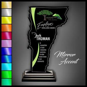 11" Vermont Black Acrylic Award with Mirror Accent