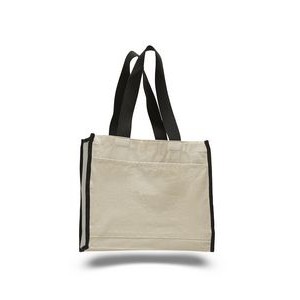 Cotton Canvas Tote with Color Handles