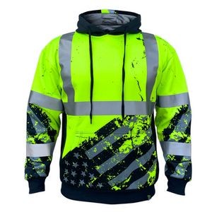 American Flag Class 3 Type-R Reflective Safety Hoodie