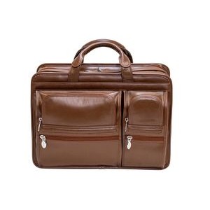 Hubbard 15" Leather Dual-Compartment Laptop Briefcase