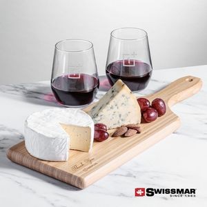 Swissmar® Bamboo Board & 2 Germain Stemless Wine