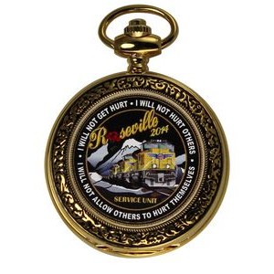 Selco Geneve Benton Gold Pocket Watch with Dial Revolution