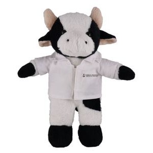 Soft Plush Stuffed Cow in doctor's jacket.