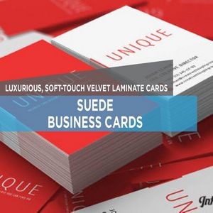 2" x 3.5" 16PT Suede Business Cards with Soft Touch Velvet Lamination