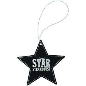 Black/Silver Leatherette Star Ornament