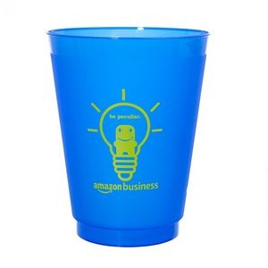 16 oz. Court Side Frosted Plastic Stadium Cups 2 Color Imp.