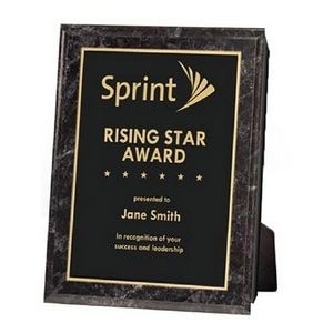 8" x 10" Engraved Value Plaque - Black Marble Panel